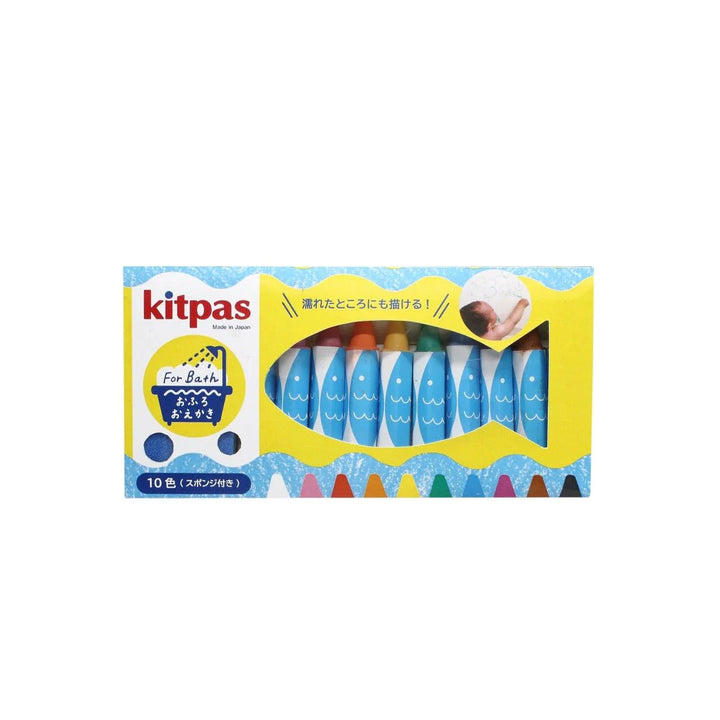Bath Crayons - 10 Colours with Sponge-Bath Toys-Kitpas-4904085380889-Stardust-Store
