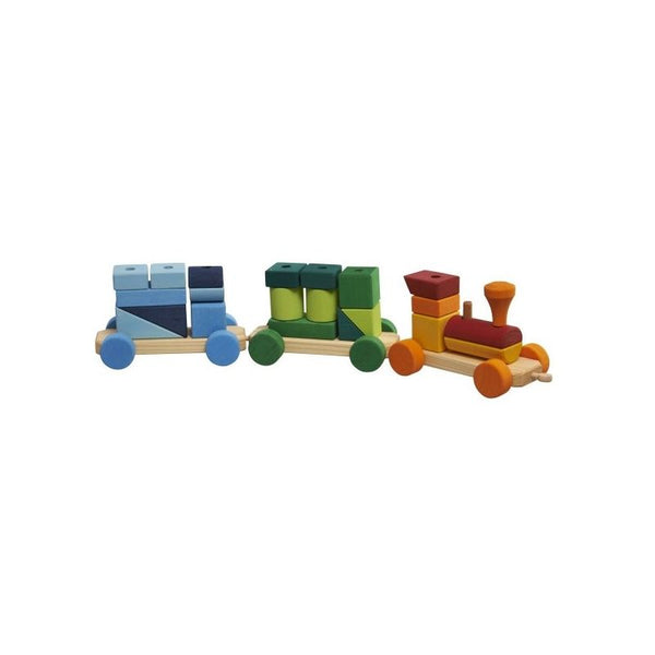 Gluckskafer Wooden Colourful Train with Blocks-Toy Trains & Train Sets-Glückskäfer-4038162523033-Stardust-Store