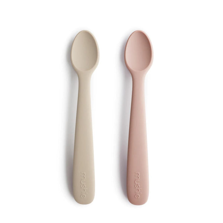2-Pack Silicone Feeding Spoons-Spoons-Mushie-810052461120-Blush / Shifting Sand-Stardust-Store