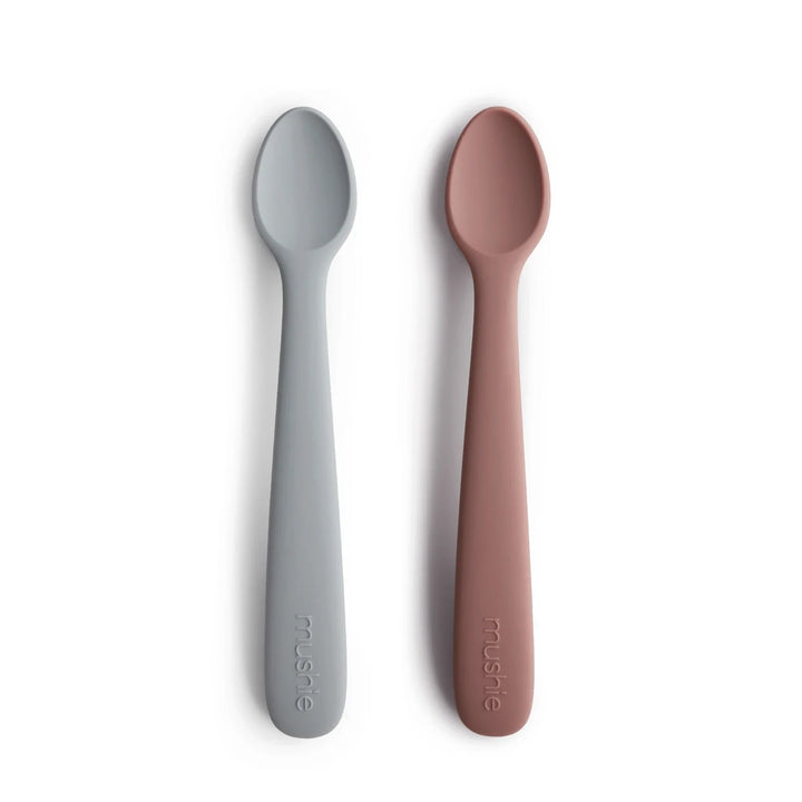2-Pack Silicone Feeding Spoons-Spoons-Mushie-Stone / Cloudy Mauve-Stardust-Store