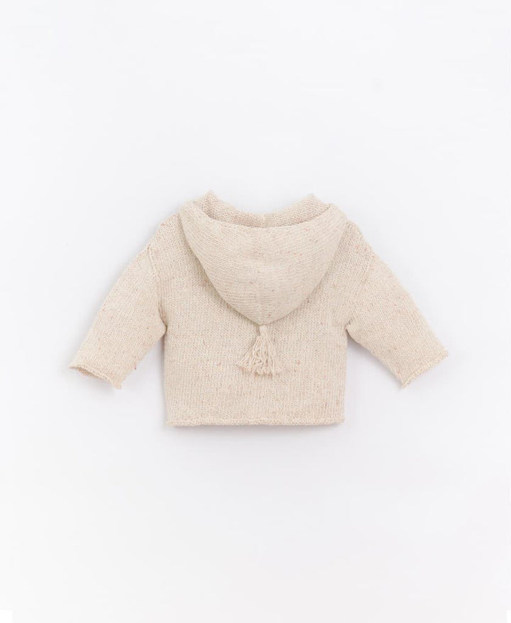Knitted Jacket in Blended Yarn of Cotton and Recycled Fibers-Outerwear-Play Up-0 MONTHS-Stardust-Store