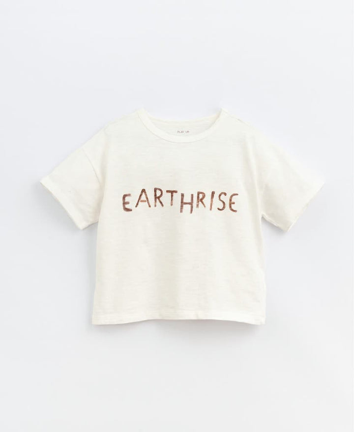 T-shirt in Blend of Organic Cotton and Linen | Basketry-T-shirt-Play Up-4 Y-Stardust-Store