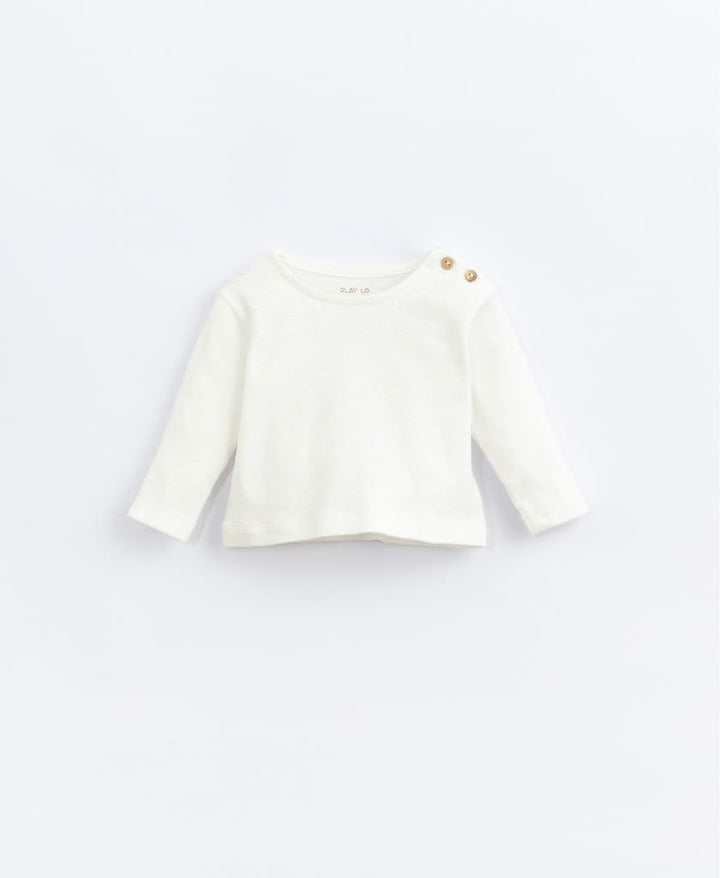 T-shirt in Organic Cotton with Shoulder Opening - Plaster-T-shirt-Play Up-0 MONTHS-Stardust-Store