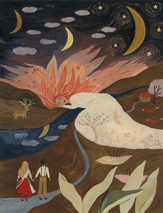 Tijana Draws Sleeping Sun - Foldable Card-Autumn - Winter Postcards-Tijana Draws--Stardust-Store